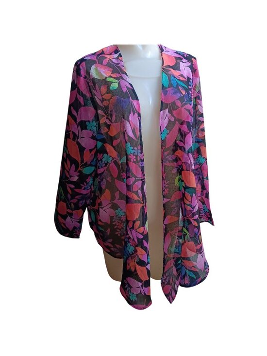 Anthony Richards Tops - Large Vintage Moomoo Top 1990s Anthony Richards Sheer Floral Print Open Front
